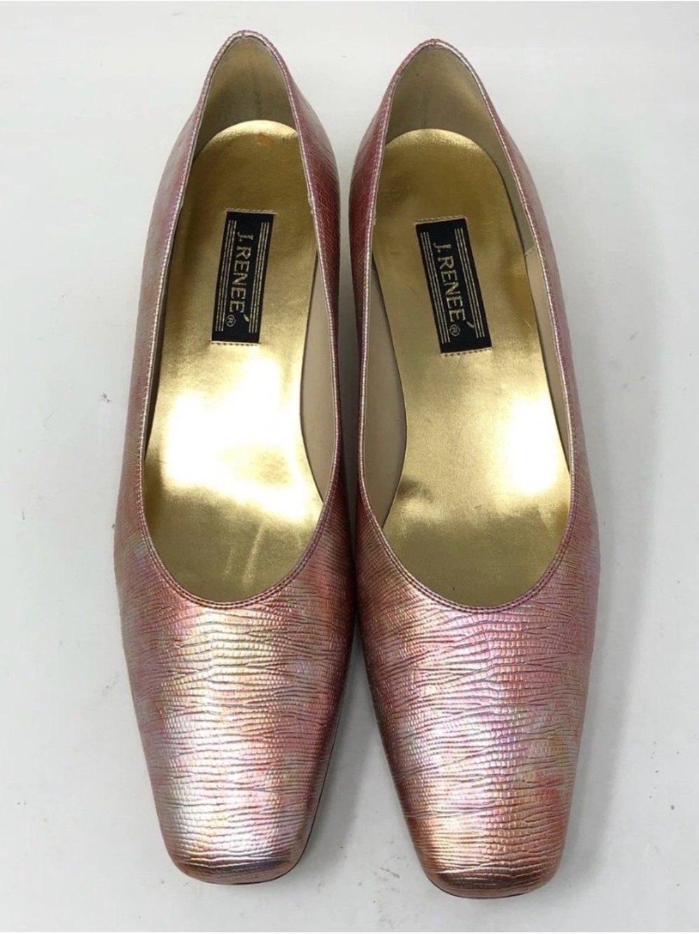 Beautiful Vintage Metallic Pink Heels with Gold Accents ~ Women’s 12 M - Picture 3 of 10